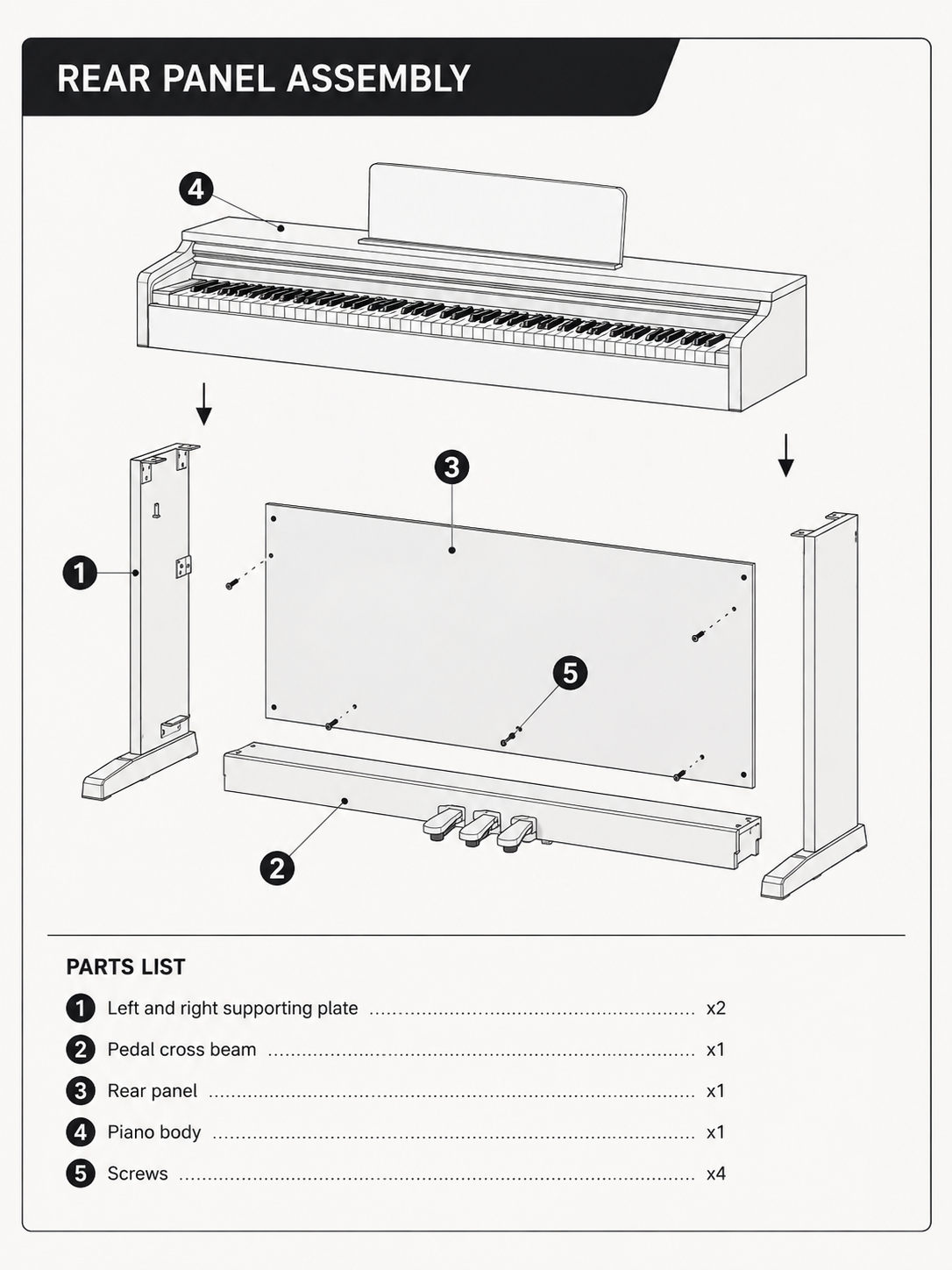 Purlwey GPL-96 Hammer Keys Wooden Digital Piano