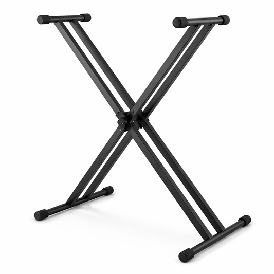 Heavy-Duty Double X Keyboard Stand – Adjustable & Foldable
